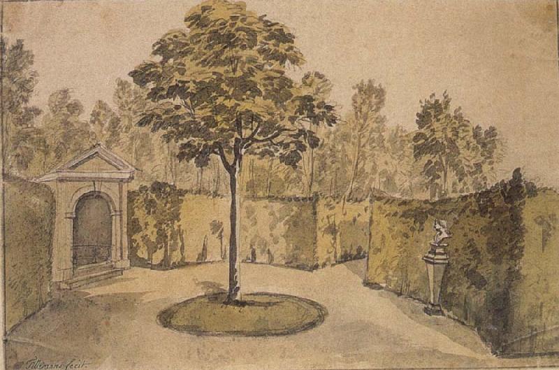 Peter Tillemans The South Garden at Wrest Park, the seat in the Duchess-s Square